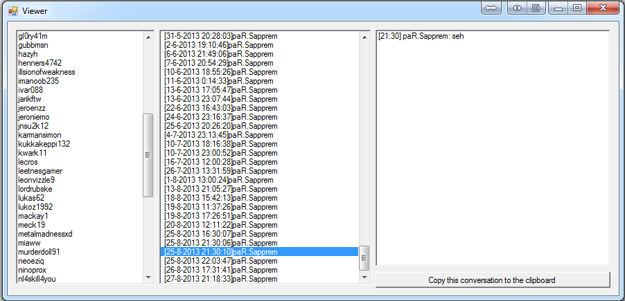 Xfire Chatlog Viewer Image 2